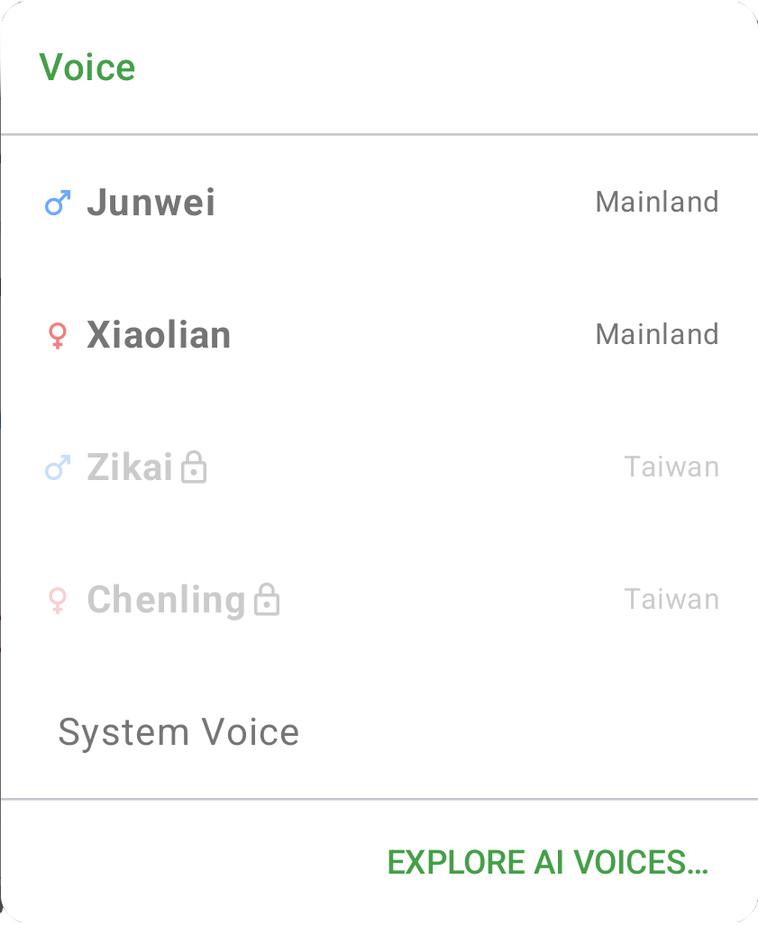 AI Voice picker